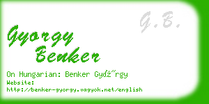 gyorgy benker business card